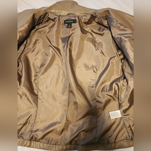 HalogenDrape Collar Faux Leather Jacket (Large) - Picture 3 of 6